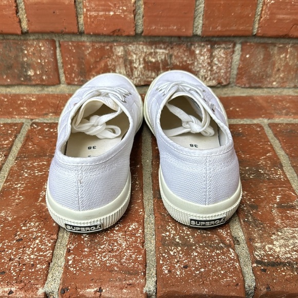 Superga 2750 Cotu Classic White Rubber Sole Sneakers Women's 38/7.5 - Picture 4 of 8